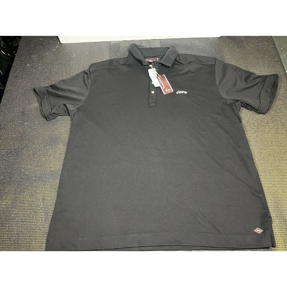 Tommy Bahama TB18 Golf Mens XXL Black Straightaway Polo Shirt Ciena Logo G2003